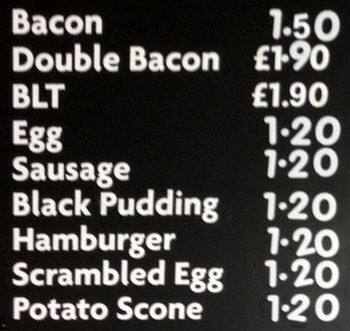 Kimmy's menu