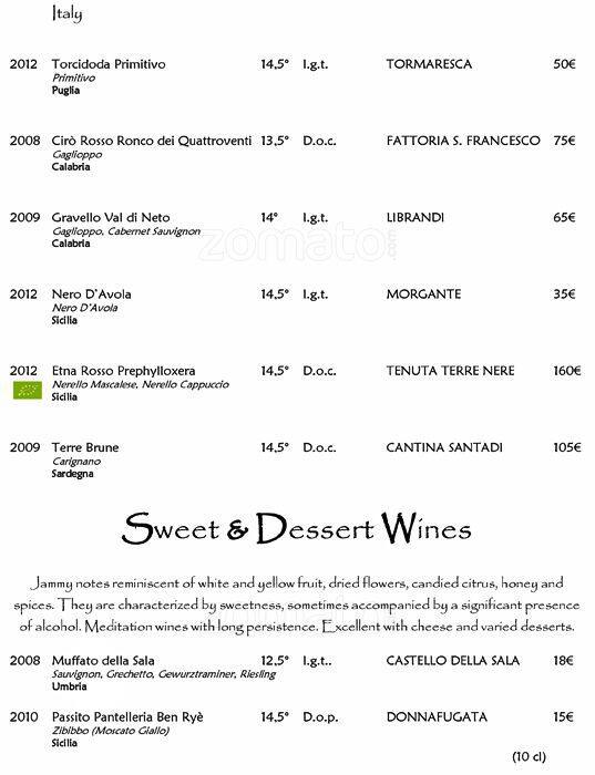 Menu di La terrasse Cuisine & Lounge 