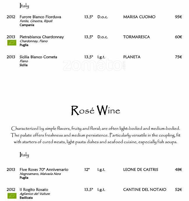 Menu di La terrasse Cuisine & Lounge 