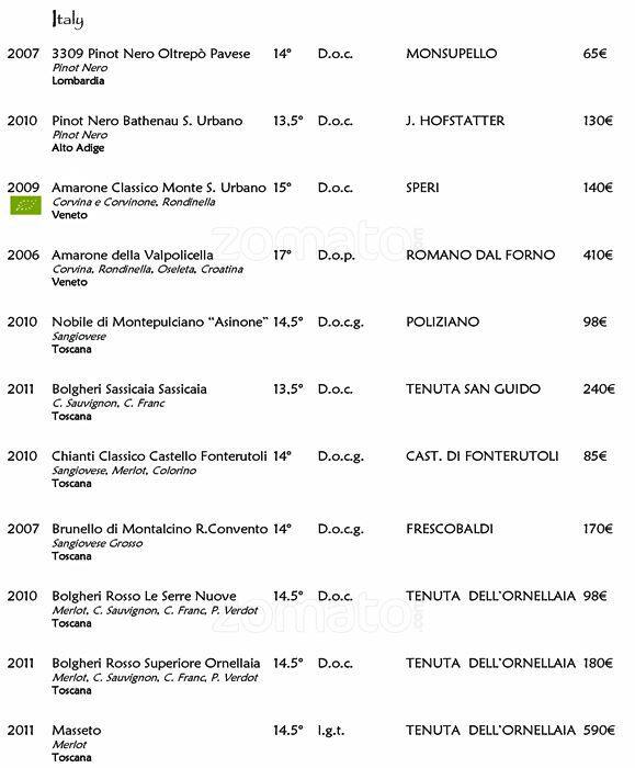 Menu di La terrasse Cuisine & Lounge 