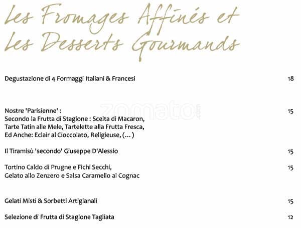 Menu di La terrasse Cuisine & Lounge 