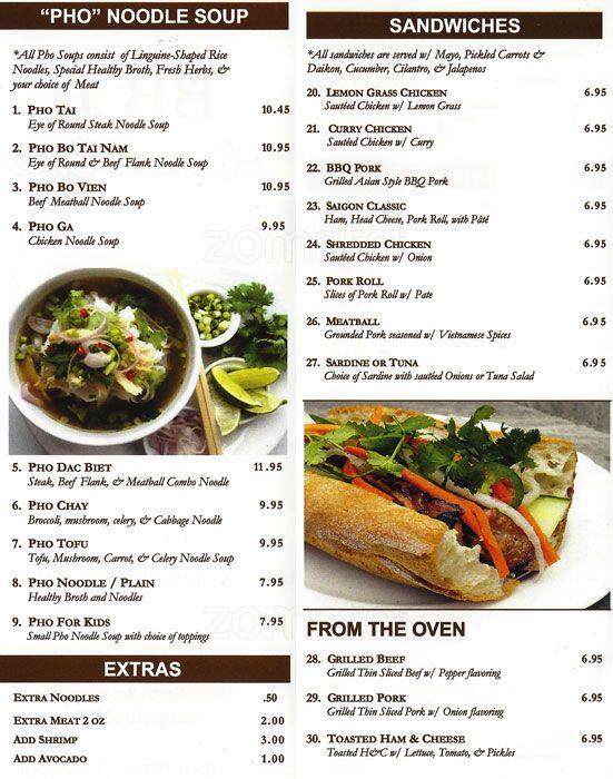 BB Bun Mi Express Menu, Menu de BB Bun Mi Express, Lakeview, Chicago