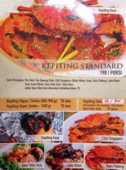 Pik Seafood Menu Menu For Pik Seafood Pantai Indah Kapuk