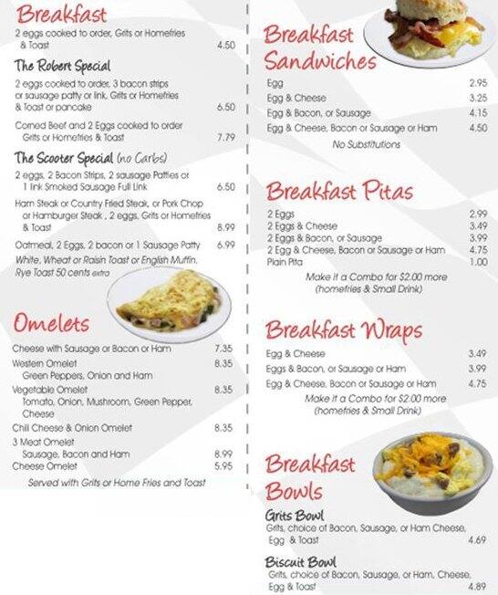 Menu at The Open Grill Cafe, Jacksonville