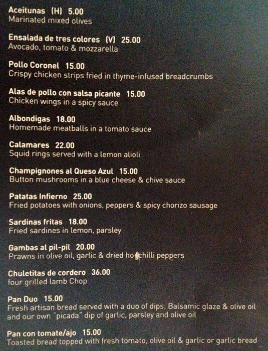 Menu at The Bookstore Fujairah pub & bar, Fujairah