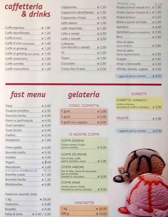 Menu di Ancora Store 