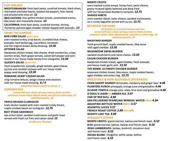 Menu at Union Jack Public House, New Westminster