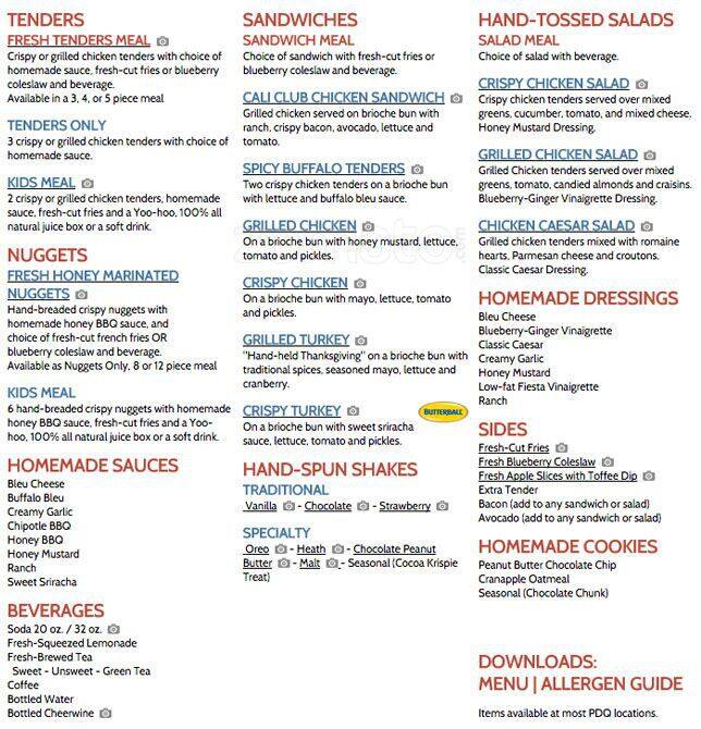 PDQ Menu, Menu for PDQ, Cedar Park, Cedar Park Urbanspoon/Zomato