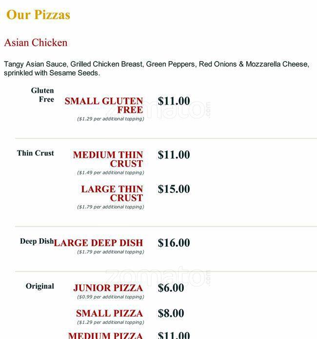 Hungry Howie's Pizza Menu - Urbanspoon/Zomato