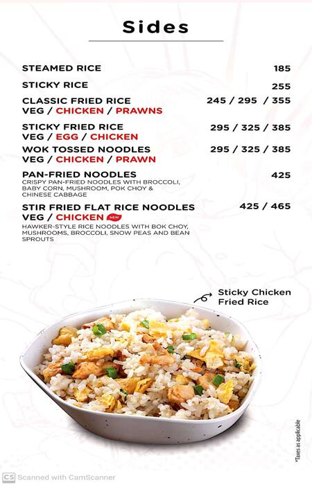 You Mee menu