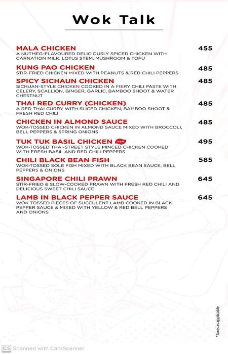 You Mee menu