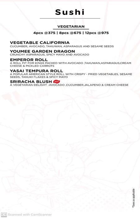 You Mee menu
