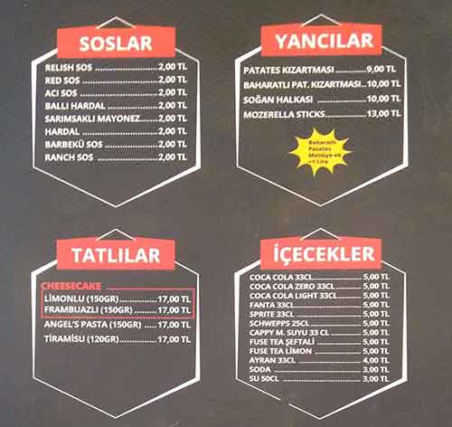 BURGERİST menu