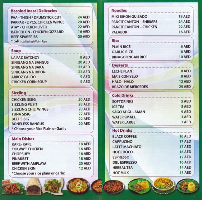 Bacolod ChknBBQ House Menu, Menu for Bacolod ChknBBQ House, Al