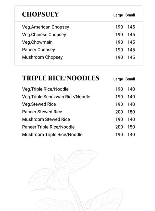 Paul Chinese menu