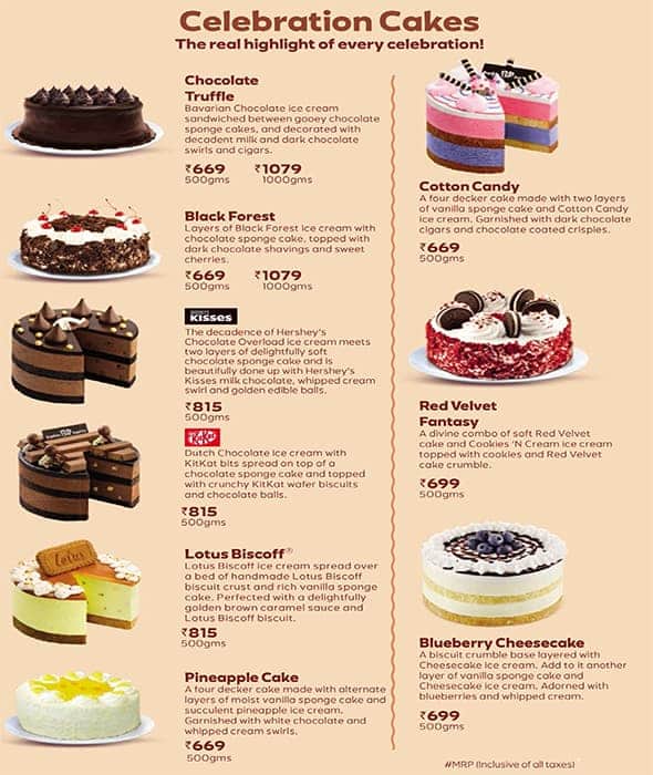 Baskin Robbins - Ice Cream Desserts menu