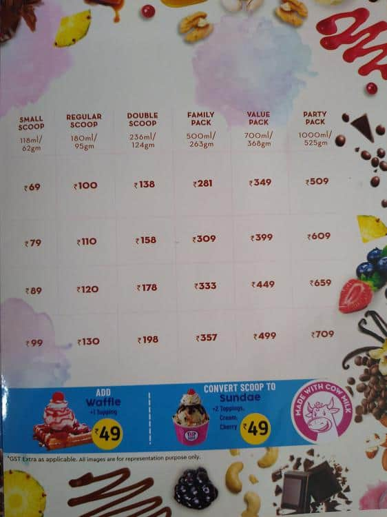 Baskin Robbins Menu Menu For Baskin Robbins Indiranagar Bangalore