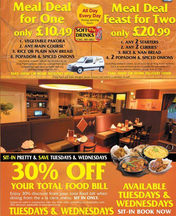 Menu at Ashoka Southside fast food, Glasgow