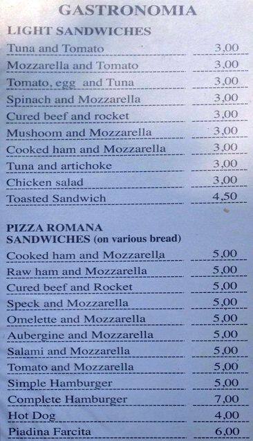 Menu di Donan Bar 