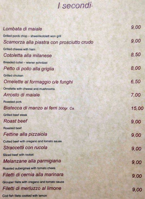 Menu di Ornelli Ristorante Caffè 
