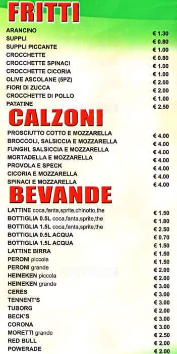 Menu di Pizza Paradiso 