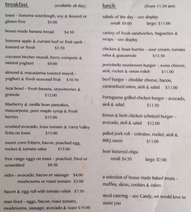 Penny Lane Cafe Menu, Menu for Penny Lane Cafe, Curl Curl, Sydney
