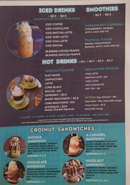 Whisk Creamery Menu, Menu for Whisk Creamery, Northbridge, Perth