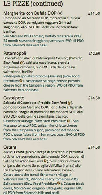 Bellillo menu