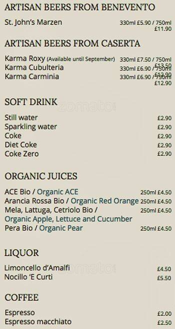 Bellillo menu