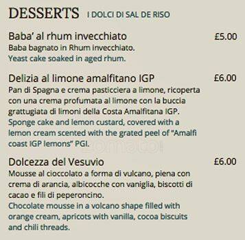 Bellillo menu