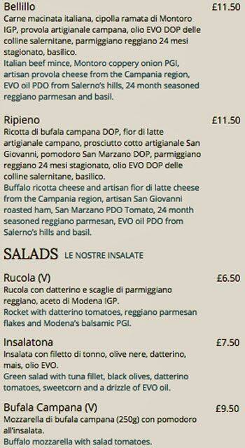 Bellillo menu