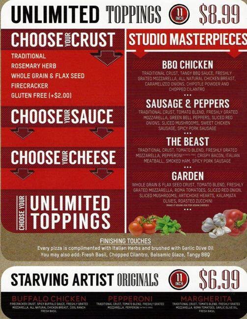 Pizza Studio Menu, Menu for Pizza Studio, San Bruno, San Bruno Urbanspoon/Zomato