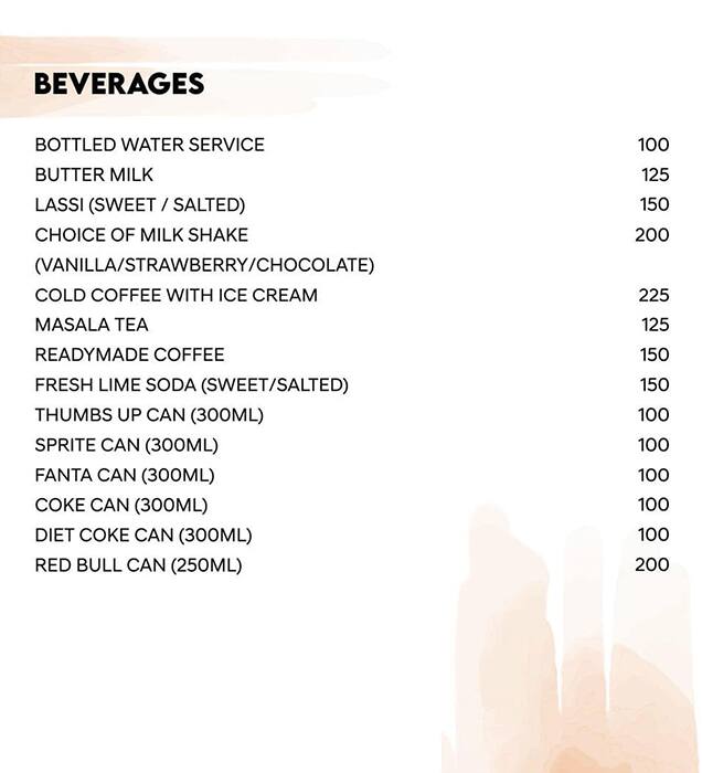 La Vista menu