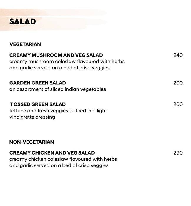 La Vista menu