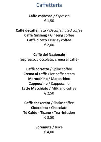 Menu di Al Nazionale...naturalmente 