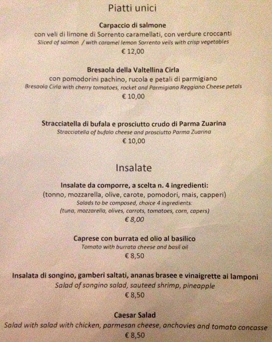 Menu di Al Nazionale...naturalmente 