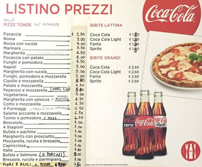 Menu di Sapore di Pizza 