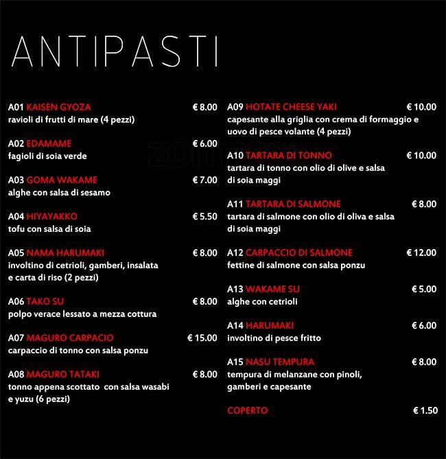 Menu di Sakura Sushi 