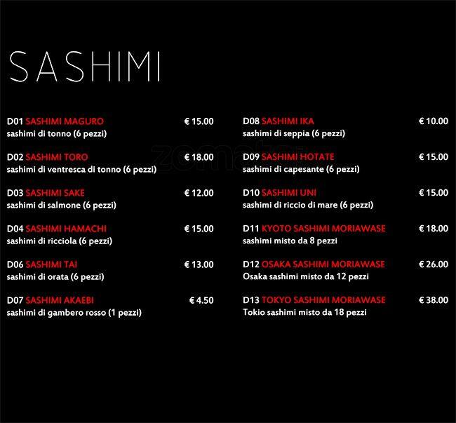 Menu di Sakura Sushi 