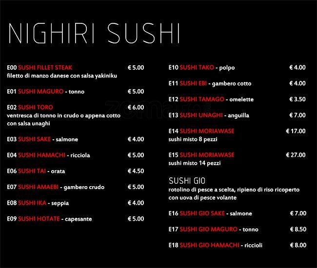 Menu di Sakura Sushi 