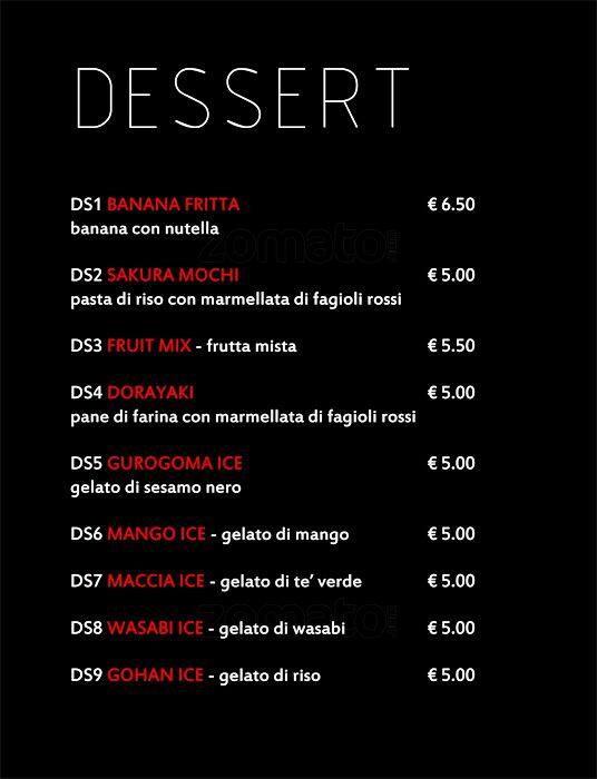 Menu di Sakura Sushi 