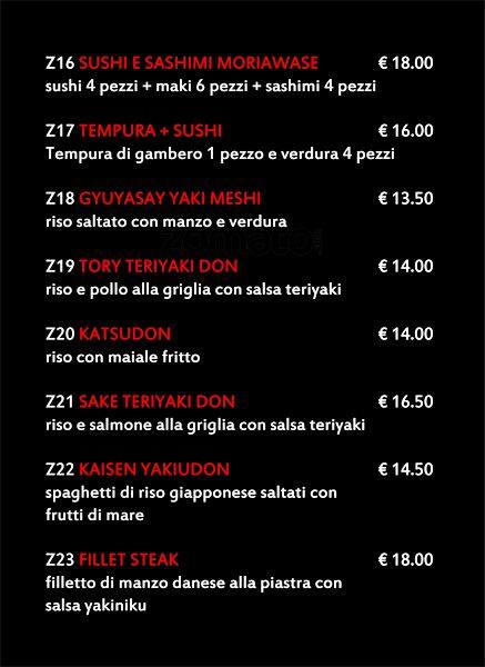 Menu di Sakura Sushi 