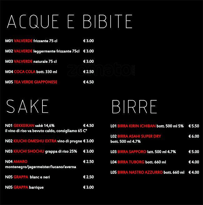 Menu di Sakura Sushi 