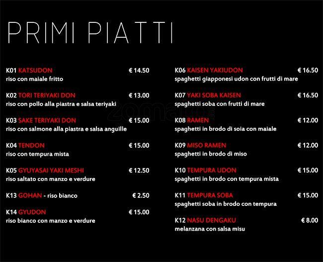 Menu di Sakura Sushi 