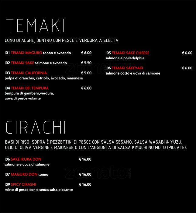 Menu di Sakura Sushi 