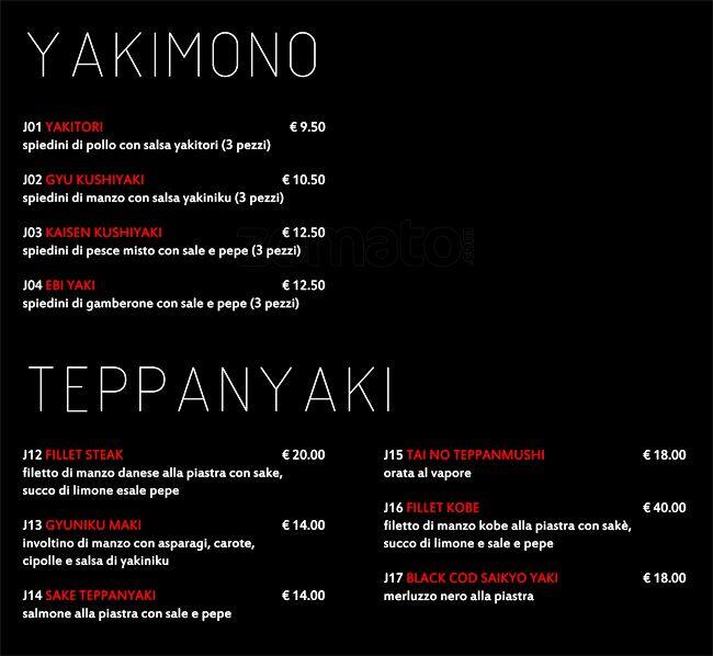 Menu di Sakura Sushi 