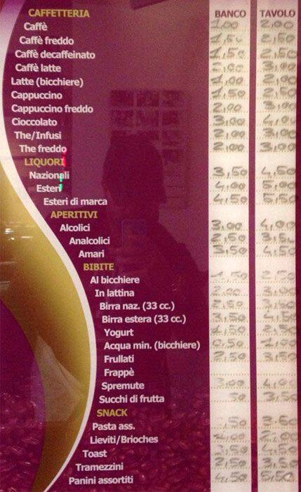 Menu di Bar Sotto e Sopra 