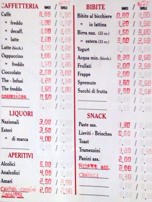 Menu di Dal Cornettaro Roma 