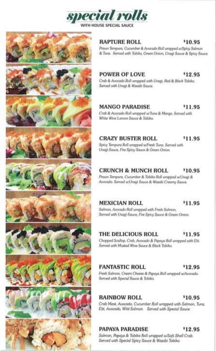 Sushi Inn menu
