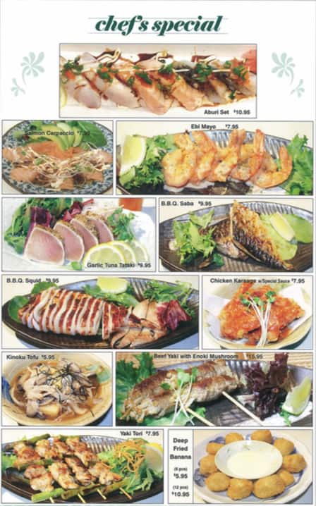 Sushi Inn menu